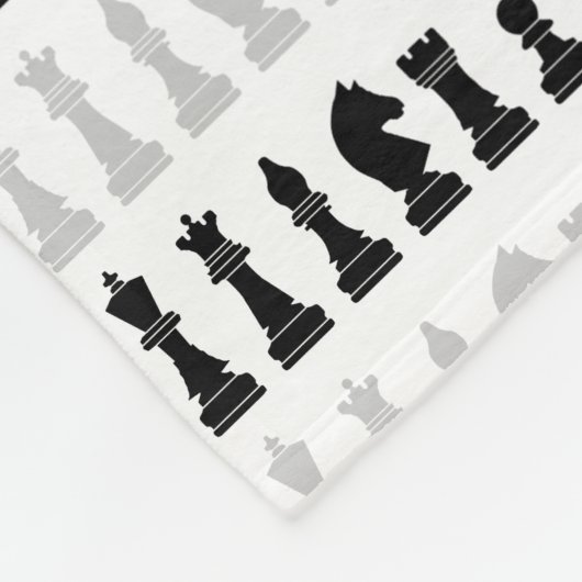 Modern geometrisch schaakstuk spelpatroon fleece deken (Hoek)