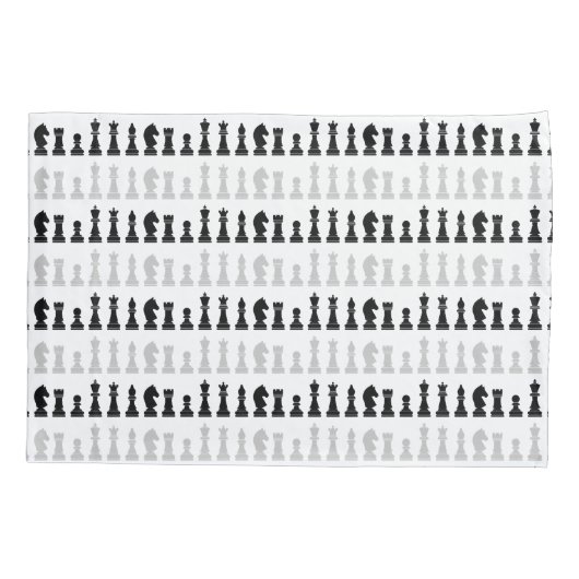 Modern geometrisch schaakstuk spelpatroon kussensloop (Achterkant)