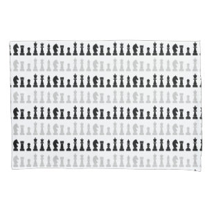 Modern geometrisch schaakstuk spelpatroon kussensloop