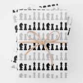 Modern Geometrisch Schaakstukken Spel Patroon Inpakpapier Vel (In situ)