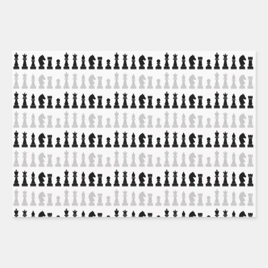 Modern Geometrisch Schaakstukken Spel Patroon Inpakpapier Vel (Voorkant)