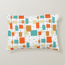 Modern geometrisch Sinaasappel blauw Accent Kussen