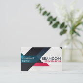 Modern geometrisch - Slank professioneel opvallend Visitekaartje (Staand voorkant)