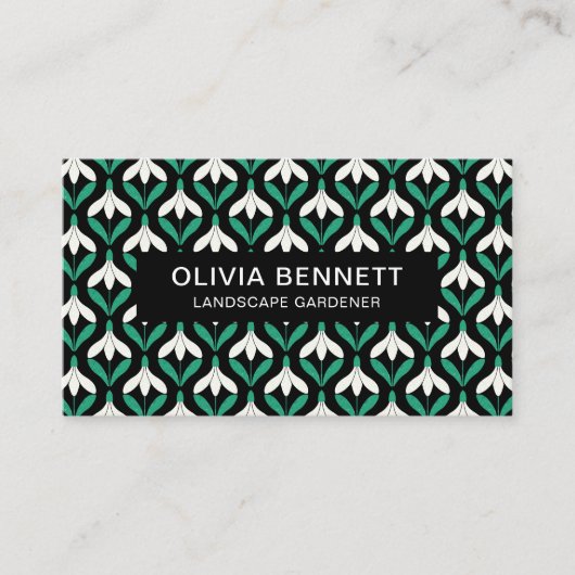 Modern Geometrisch Snowdrop Visitekaartje (Voorkant)