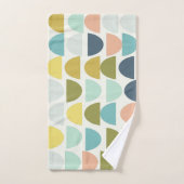 Modern geometrisch stijlvol aards Boho blauw groen Bad Handdoek (Handdoek)