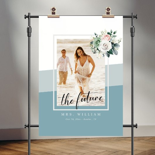 Modern geometrisch stoffig blauw Vrijgezellenfeest Wandkleed