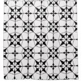 Modern geometrisch symmetrisch patroon zwart wit douchegordijn (Voorkant)