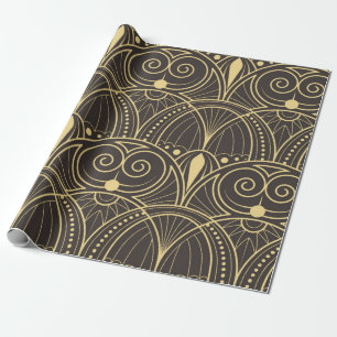  modern geometrisch tegelpatroon. gouden lijn cadeaupapier