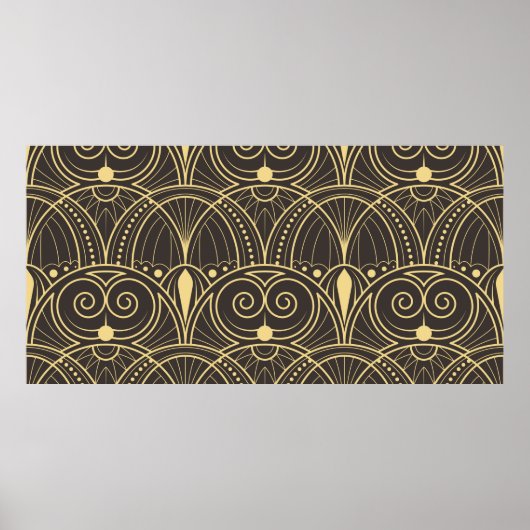  modern geometrisch tegelpatroon. gouden lijn poster (Voorkant)