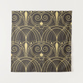 modern geometrisch tegelpatroon. gouden lijn wandkleed (Voorkant)