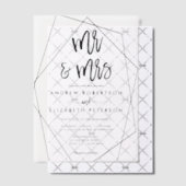Modern geometrisch terrarium Mr. & Mrs. Wedding Vellum Uitnodigingen (Offset (Uitnodiging))