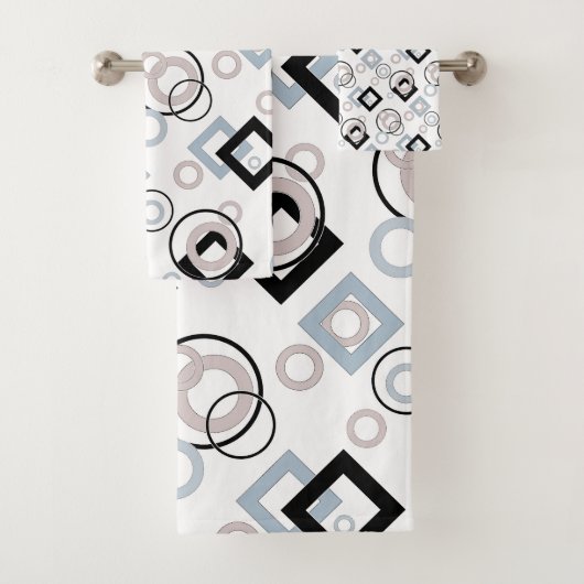 Modern geometrisch veelkleurig patroon bad handdoek (Insitu)