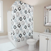 Modern geometrisch veelkleurig patroon douchegordijn (In situ)