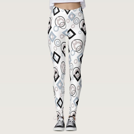 Modern geometrisch veelkleurig patroon leggings (Voorkant)