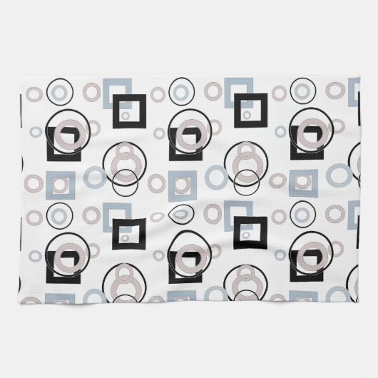 Modern geometrisch veelkleurig patroon theedoek (Horizontaal)