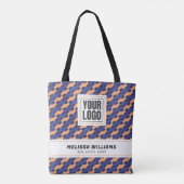 Modern geometrisch vergrendeld patroon tote bag (Achterkant)