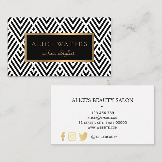 Modern geometrisch visitekaartje (Voorkant / Achterkant)