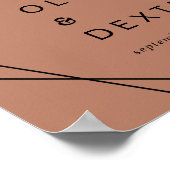 Modern geometrisch | Welkom koperen bruiloft Poster (Hoek)