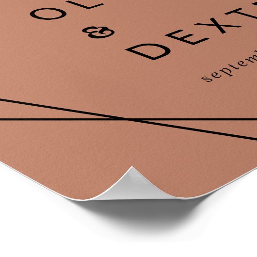 Modern geometrisch | Welkom koperen bruiloft Poster (Hoek)