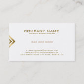 Modern geometrisch wit en goud visitekaartje (Achterkant)