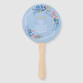 Modern Geometrisch wit lijst roze bloemig Handwaaier (Achterkant)