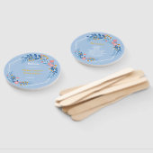 Modern Geometrisch wit lijst roze bloemig Handwaaier (Niet-gemonteerd)