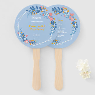 Modern Geometrisch wit lijst roze bloemig Handwaaier