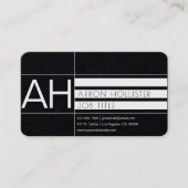 Modern geometrisch wit print/premium zwart papier visitekaartje (Voorkant)