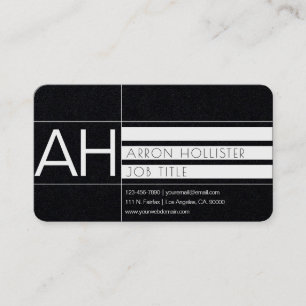 Modern geometrisch wit print/premium zwart papier visitekaartje