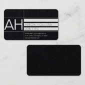 Modern geometrisch wit print/premium zwart papier visitekaartje (Voorkant / Achterkant)