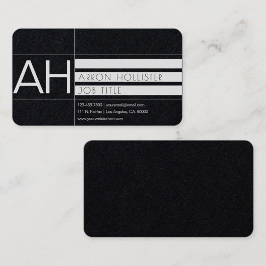 Modern geometrisch wit print/premium zwart papier visitekaartje (Voorkant / Achterkant)