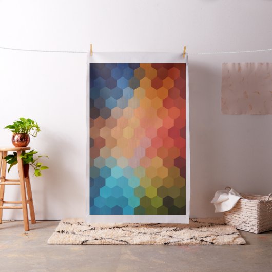 Modern geometrisch zeshoekig patroon stof (Voorbeeld)