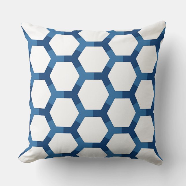 Modern geometrisch zeshoekpatroon kussen (Voorkant)