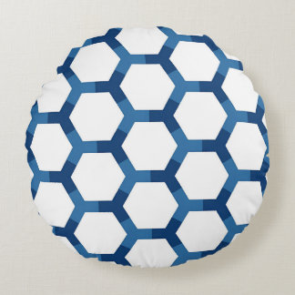 Modern geometrisch zeshoekpatroon rond kussen
