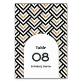 Modern geometrisch zwart en goud kaart (Achterkant)