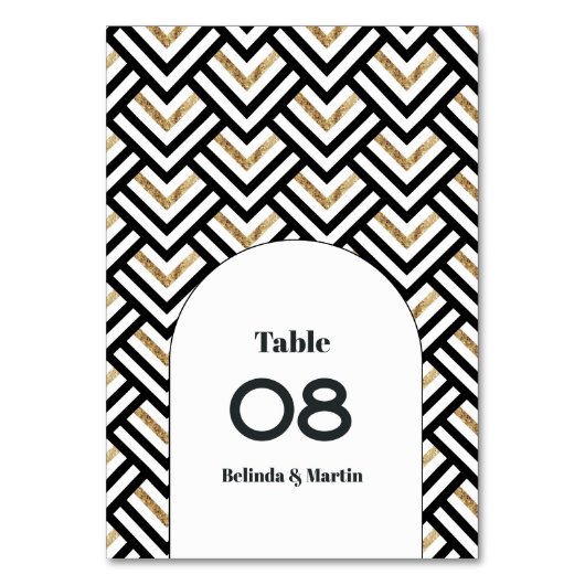 Modern geometrisch zwart en goud kaart (Achterkant)