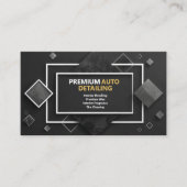 Modern geometrisch zwart en zilver Visitekaartje (Voorkant)