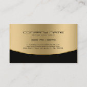 Modern Geometrisch Zwart & Glanzend Goud Ontwerp Visitekaartje (Achterkant)