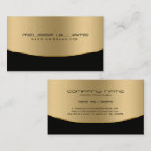 Modern Geometrisch Zwart & Glanzend Goud Ontwerp Visitekaartje (Voorkant / Achterkant)