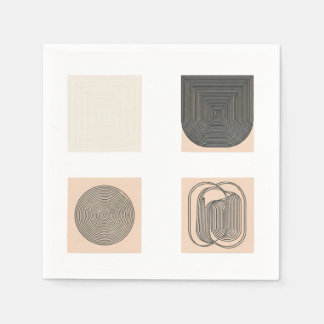 Modern geometrisch zwart-wit design Collectie Servet