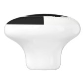 Modern Geometrisch Zwart & Wit Nautisch Anker Keramische Knop (Zijkant)