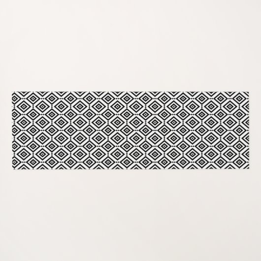 Modern Geometrisch Zwart-wit Yogamat (Achterkant (horizontaal))