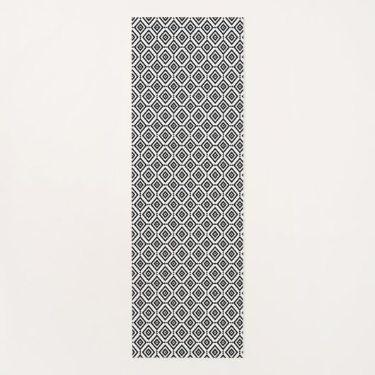 Modern Geometrisch Zwart-wit Yogamat (Voorkant)
