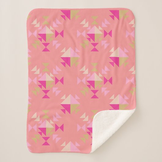Modern Geometrische driehoekspatroon in een moster Sherpa Deken (Voorkant)