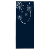 Modern | Geometrische sneeuwvlokken | Aangepaste k Wijn Cadeautas (Achterkant)