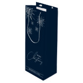 Modern | Geometrische sneeuwvlokken | Aangepaste k Wijn Cadeautas (Voorkant Gekanteld)