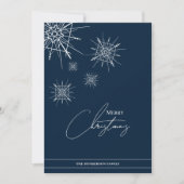Modern | Geometrische Sneeuwvlokken | Kerstkaart o (Voorkant)