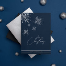 Modern | Geometrische Sneeuwvlokken | Kerstkaart o