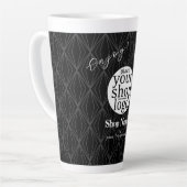 Modern Geometry Black Logo Business Latte Mok (Linkerhoek)