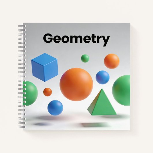 Modern Geometry Colorful 3D Shapes Teacher Student Notitieboek (Voorkant)